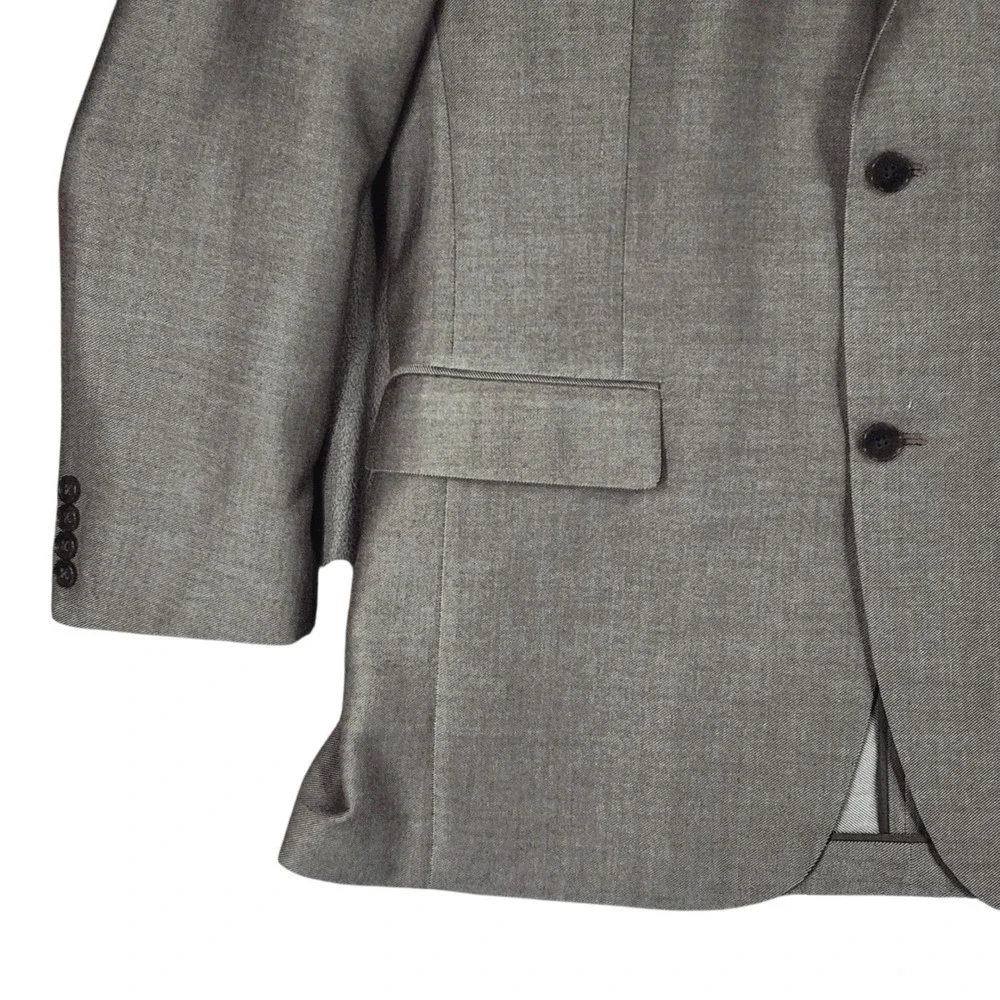 Alfani Slim Fit Blazer 42L Men Gray Single Breasted Suit Jacket Business Wedding